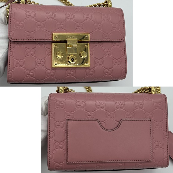 ❌SOLD❌Authentic Gucci pink Guccissima small padlock chain bag - Picture 6 of 16
